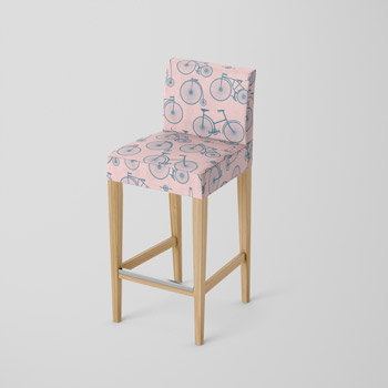 chair printes with bikes pattern